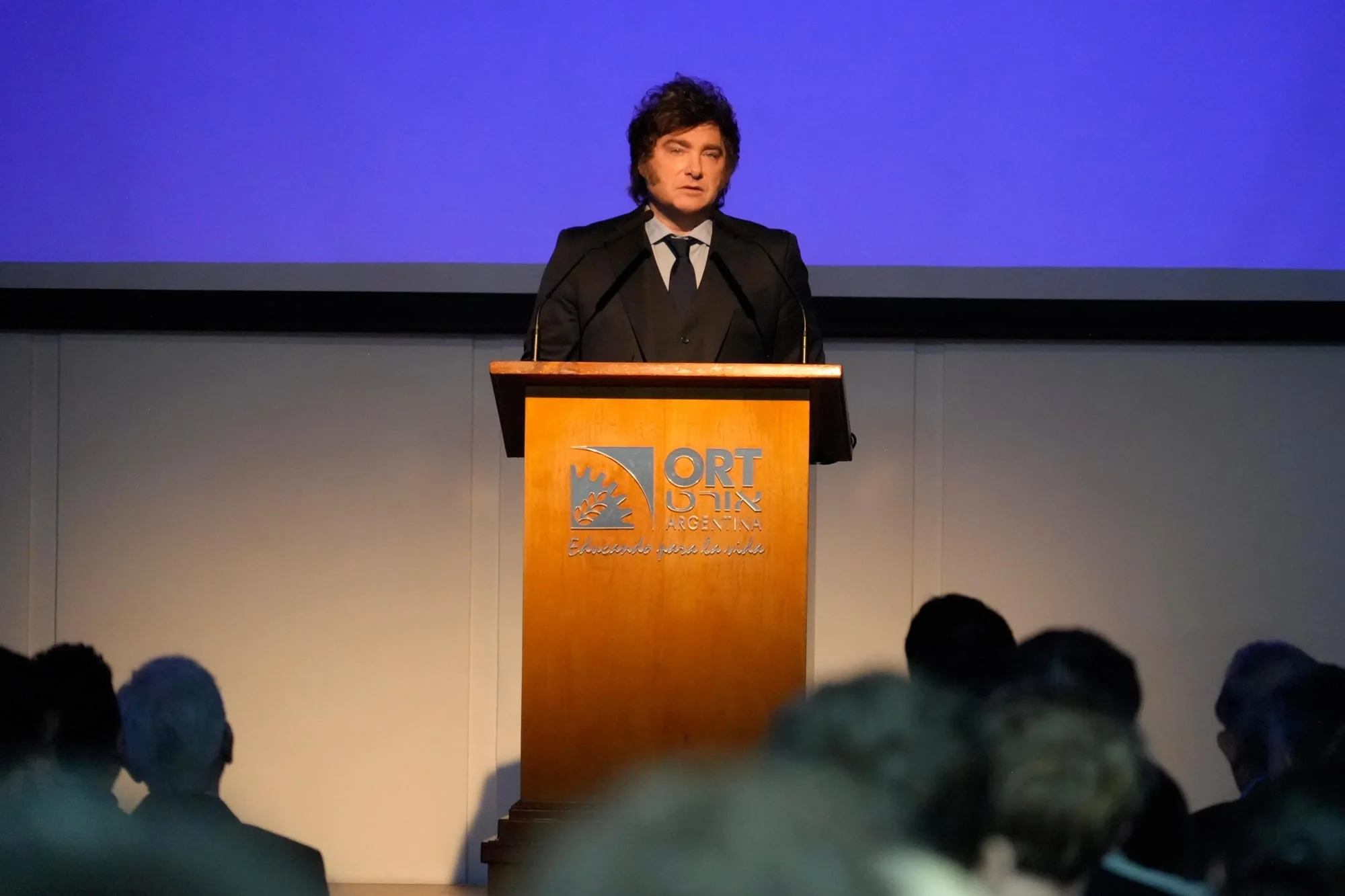 Milei habló sobre la IA ante alumnos de la escuela ORT en medio de un riguroso operativo de seguridad