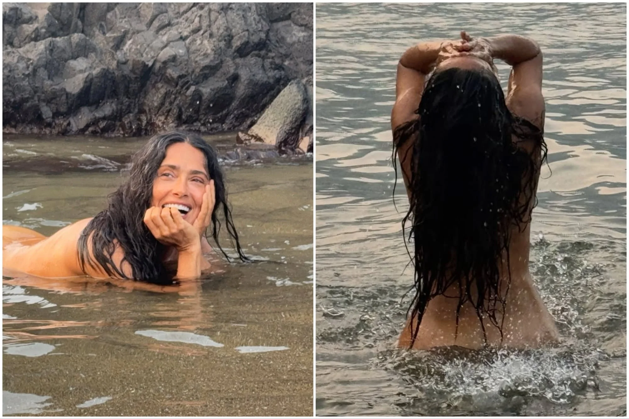 Las sensuales imágenes con las que Salma Hayek celebró su cumpleaños: “60 y agradecida”