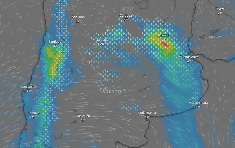 Hay alerta amarilla por tormentas y lluvias para este domingo 27 de septiembre: las provincias afectadas