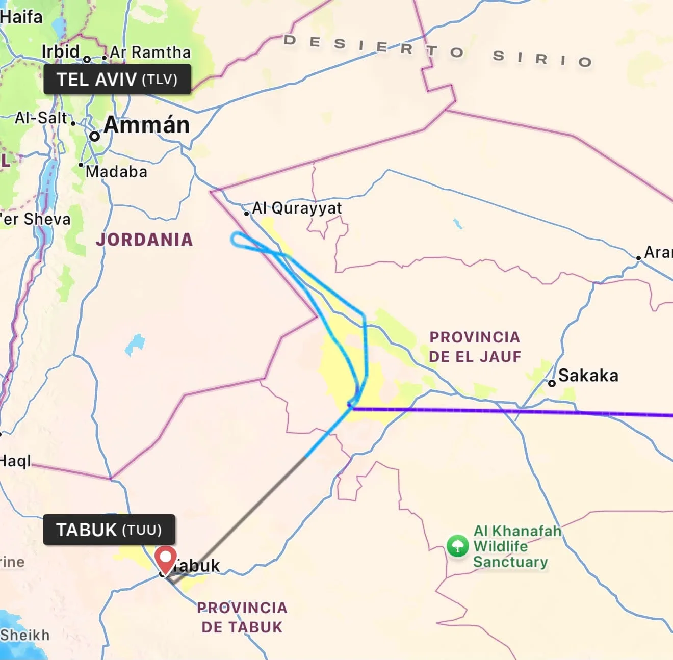 Así fue el recorrido del avión de Flydubai que iba a Israel: cayó 6000 metros en menos de un minuto